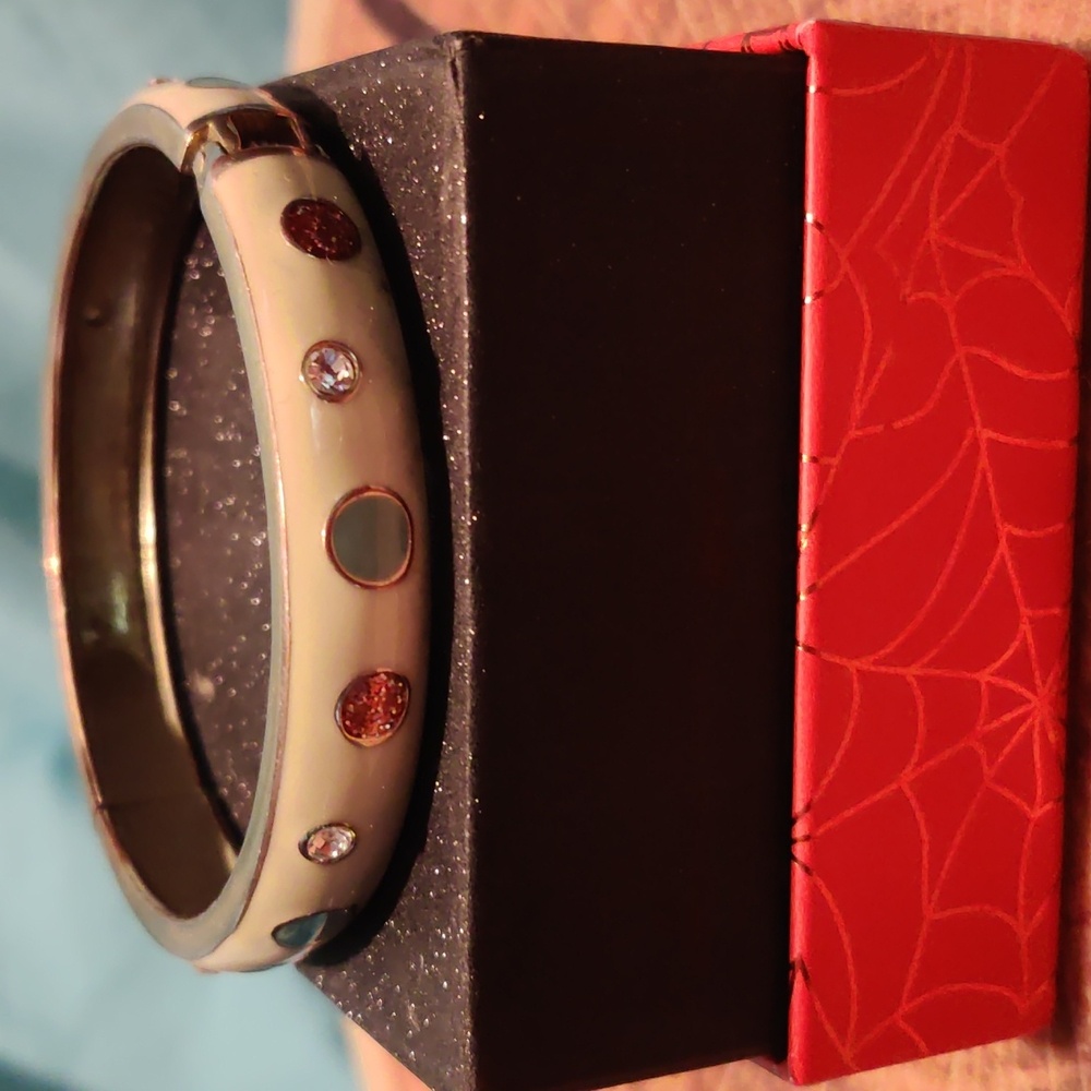 Betsey Johnson hinged bracelet polka dot